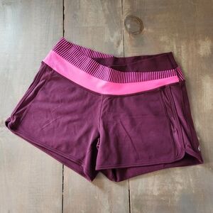 Lululemon Astro Shorts – Plum/Raspberry Hyper Stripe – Size 8